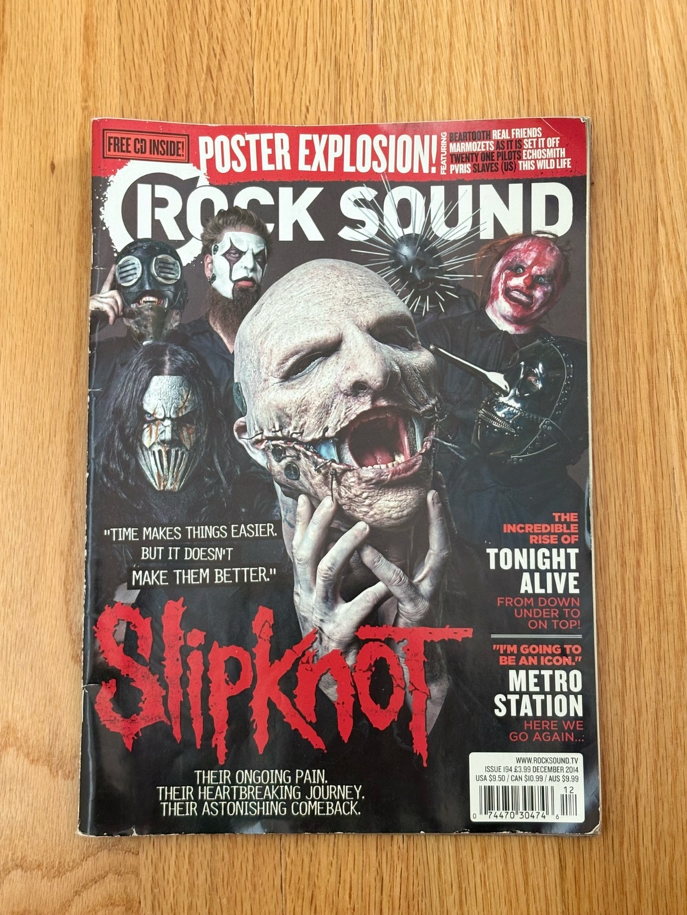 Rock Sound magazine issue 194 Dec 2014 Slipknot band cover
